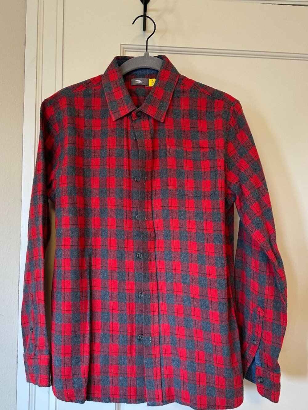 Rumi + Ryder Red Plaid Flannel Button Down Shirt, Kids Size L (12-14)